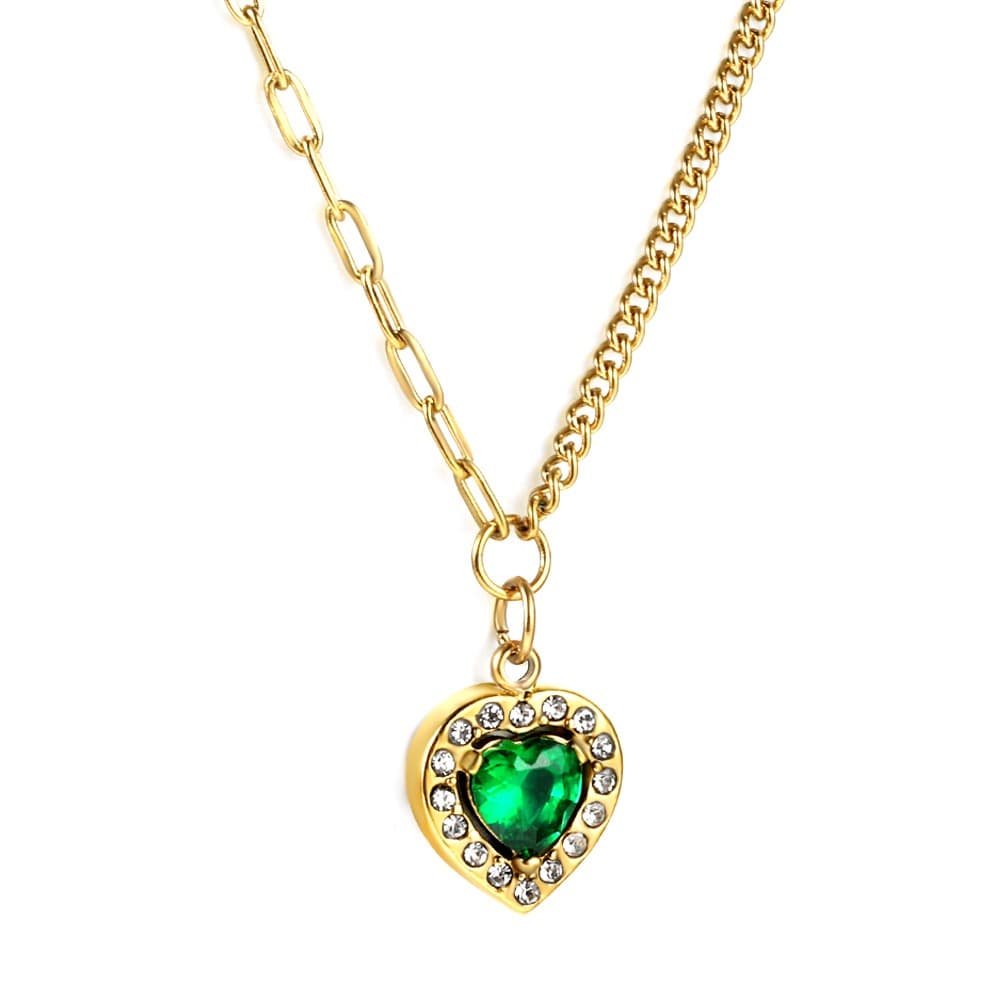 COLLAR COLOR VERDE CORAZON